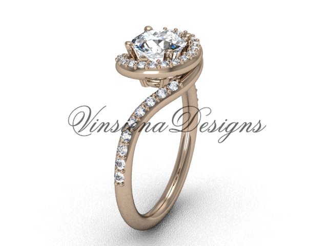 14kt rose gold unique diamond engagement ring VD8199