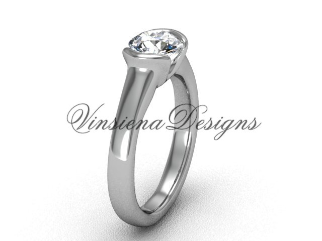 Platinum engagement ring, "Forever One" Moissanite VD10016