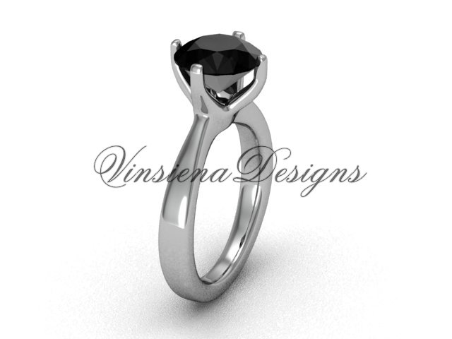 Platinum engagement ring,wedding ring Black Diamond VD10020