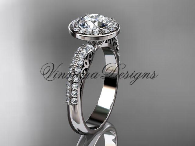 Platinum diamond Fleur de Lis engagement ring VD10057