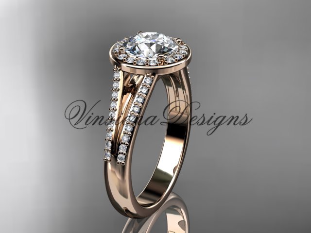14k rose gold diamond engagement ring VD10083