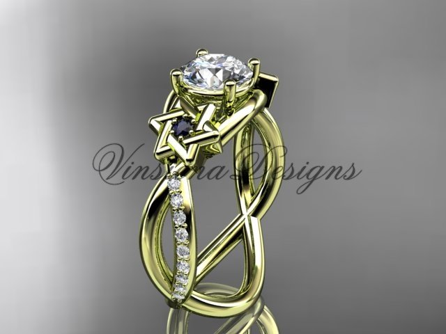 14kt yellow gold diamond, Star of David ring, jewish ring, engagement ring VH10013