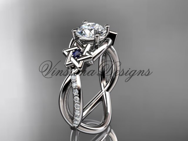 Platinum diamond, Star of David ring, jewish ring, engagement ring VH10013