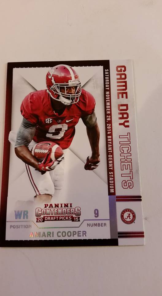 2015 Game day Ticket Amari Cooper rookie card alabama Oakland Raiders