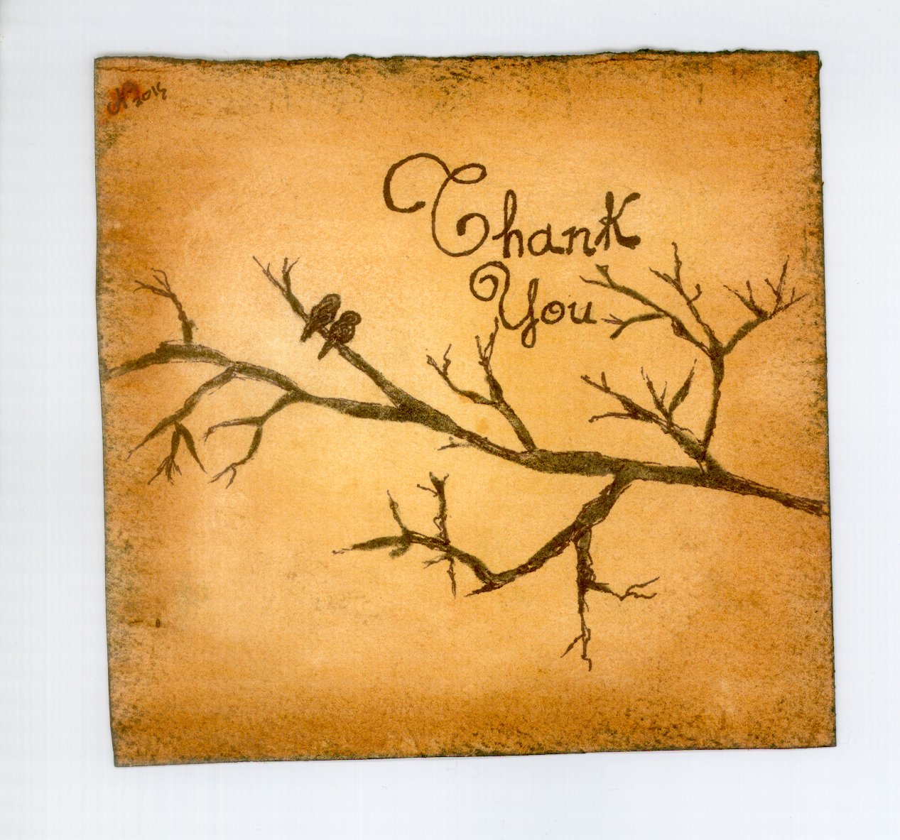 Thank You Hand Crafted Greeting Card (print)