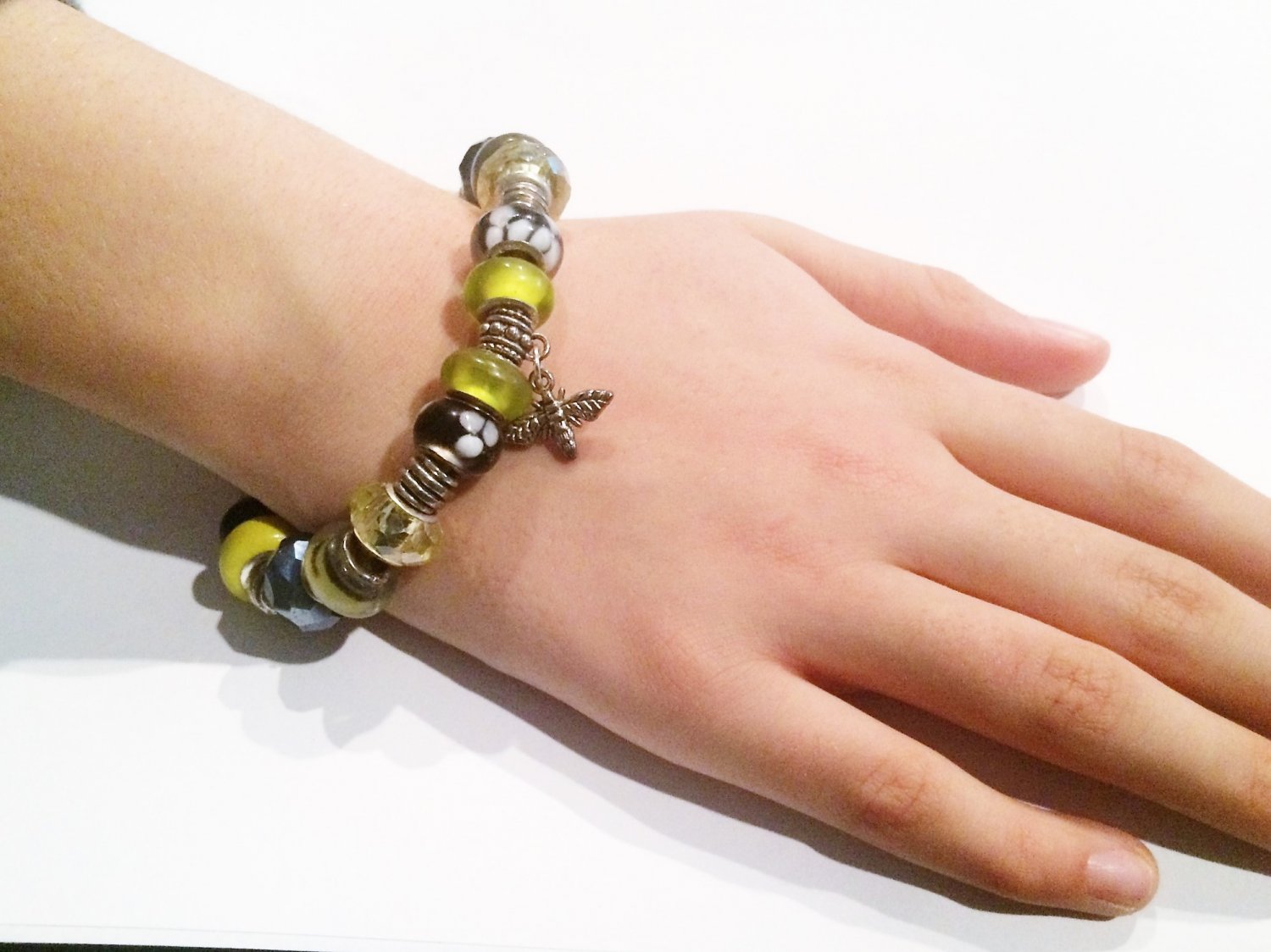 Common Eastern Bumblebee European Charm Bracelet