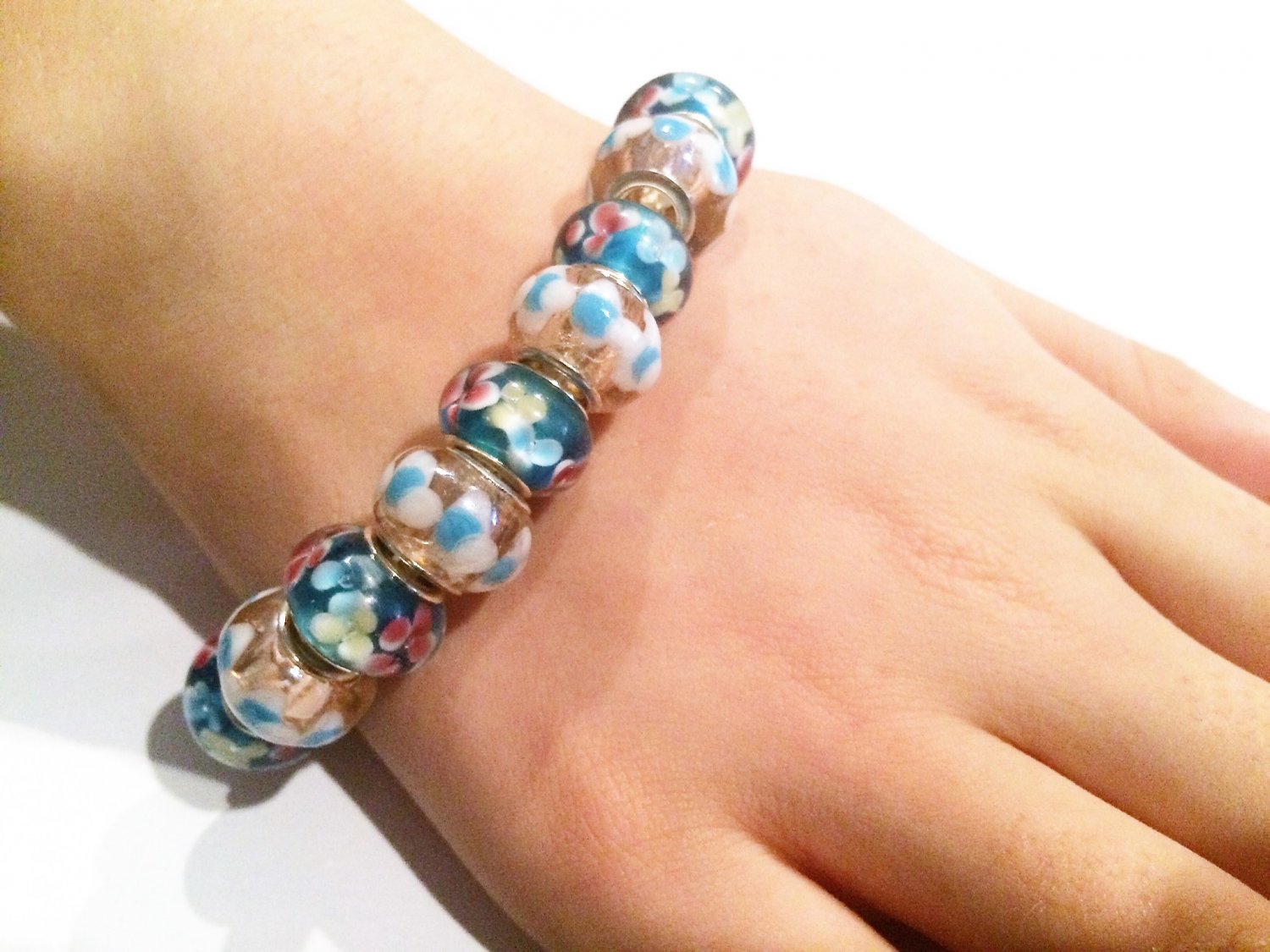 Hibiscus European Bead Bracelet