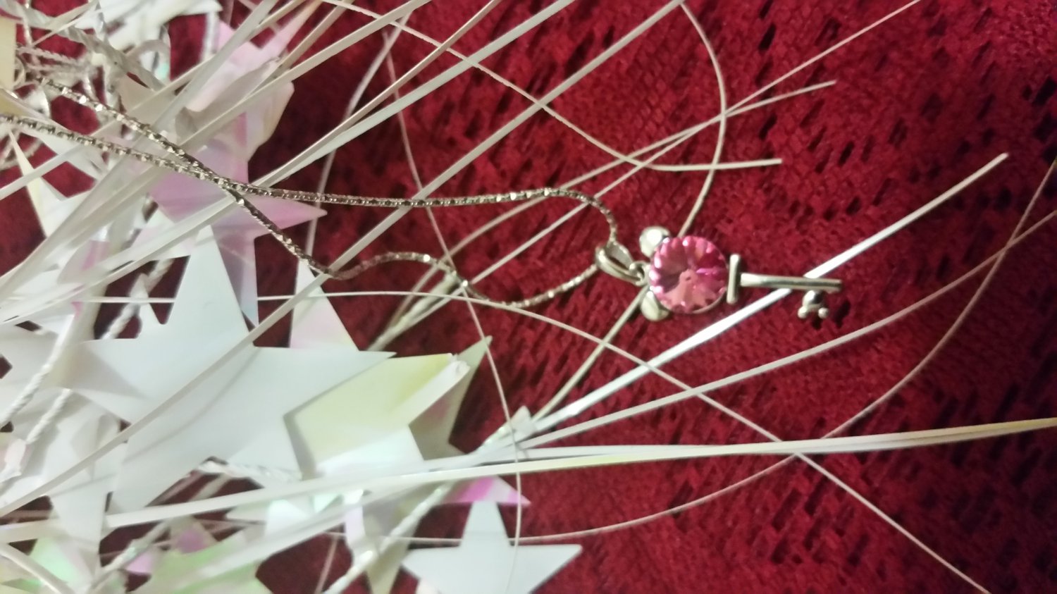 Pink Sapphire Key to my Heart Pendent.