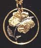 Cut Coin Jewelry - Necklace - Pendant- Hibiscus flower