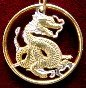 Dragon Pendant Necklace - gold coated nickle