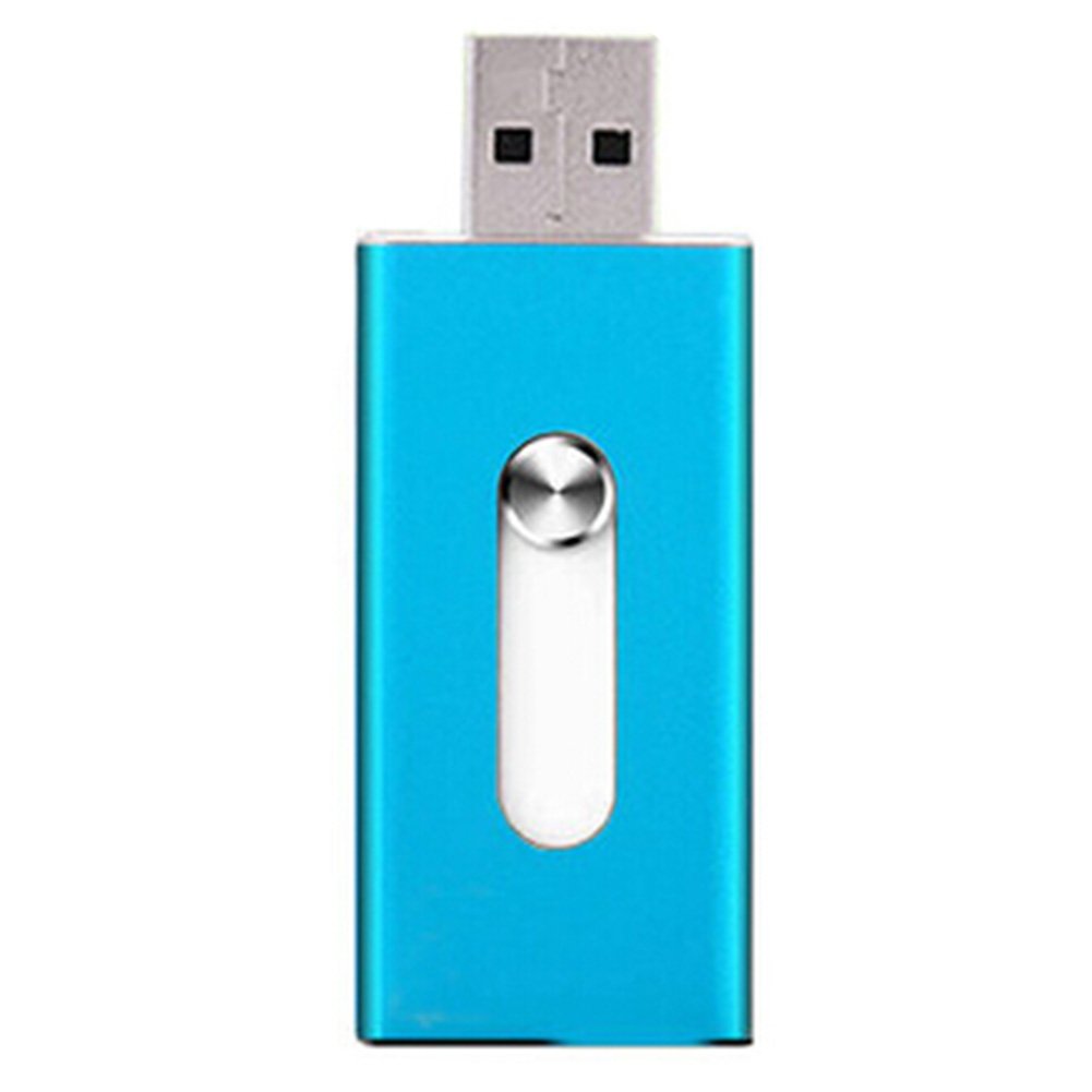 Kylin Express 16GB Double Plug Iphone/Ipad/PC USB Flash Drive Dual-Purpose Memory Stick Blue