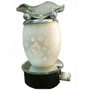 Butterfly Floral Plug In Burner Wax Tart Oil Warmer Wall Outlet Night Light