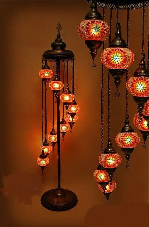 9 balls turkish mosaic fkloor lamp