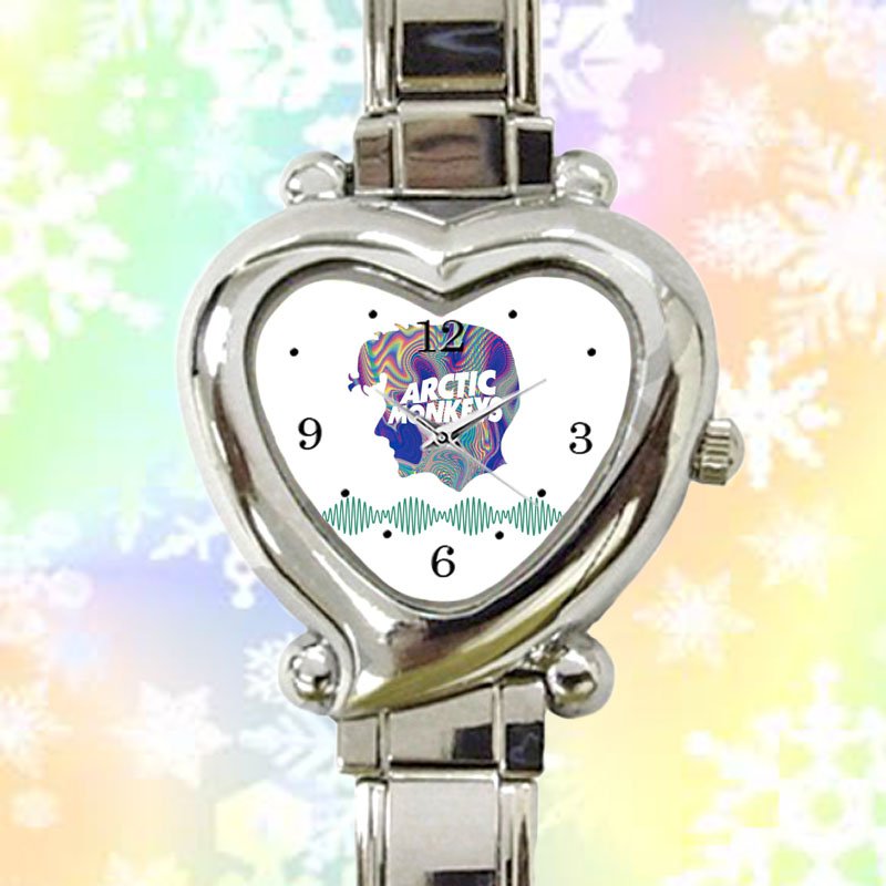 cute Arctic Monkeys Alex Turner logo heart charm watches stainless steel