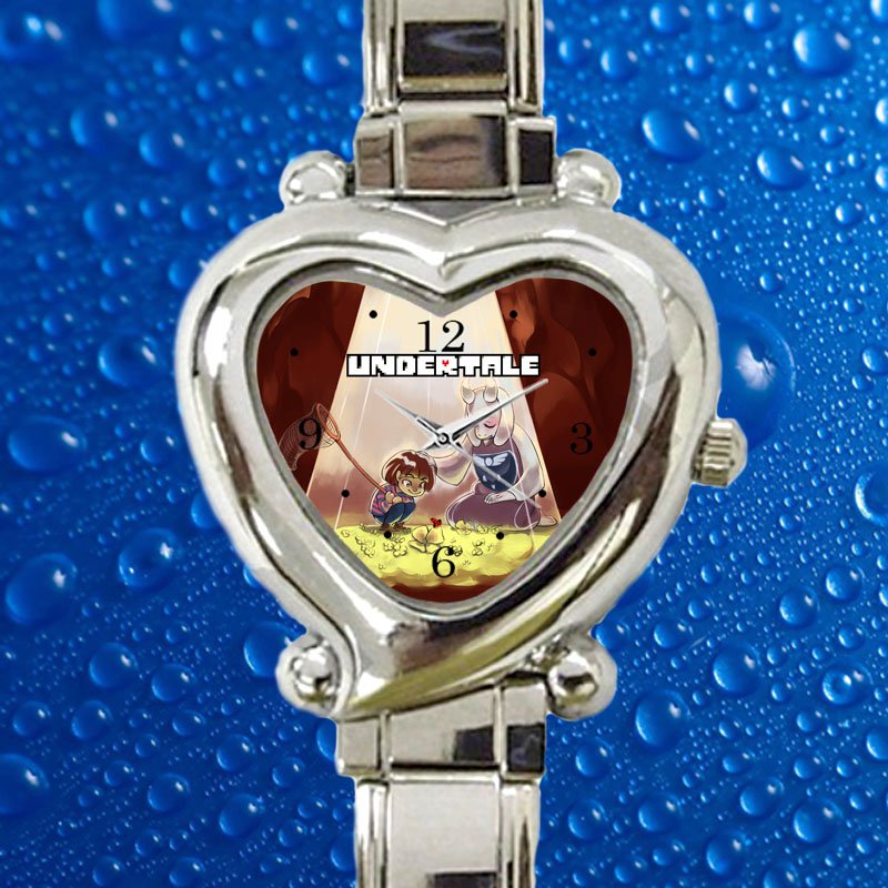 cute undertale game hearts logo heart charm watches stainless steel
