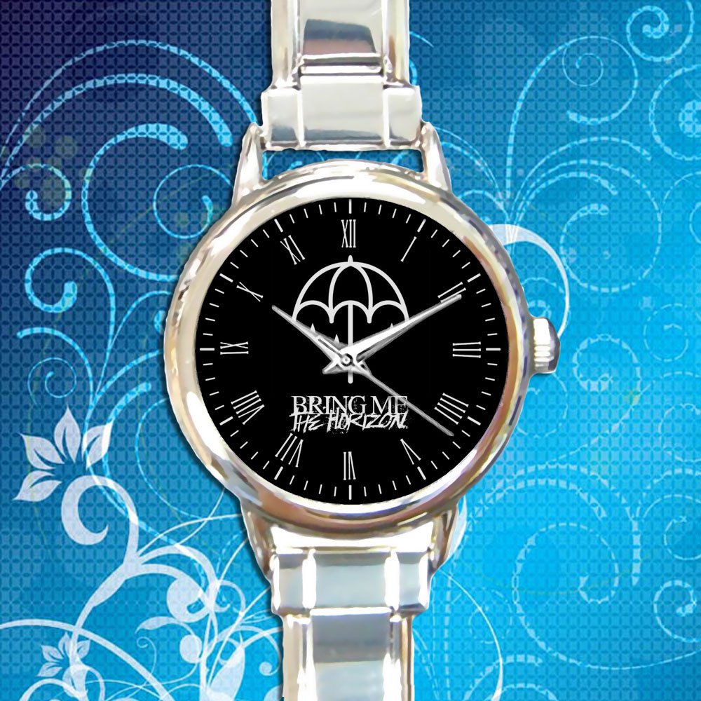 cute Bring Me the Horizon Umbrella logo round charm watches stainless steel