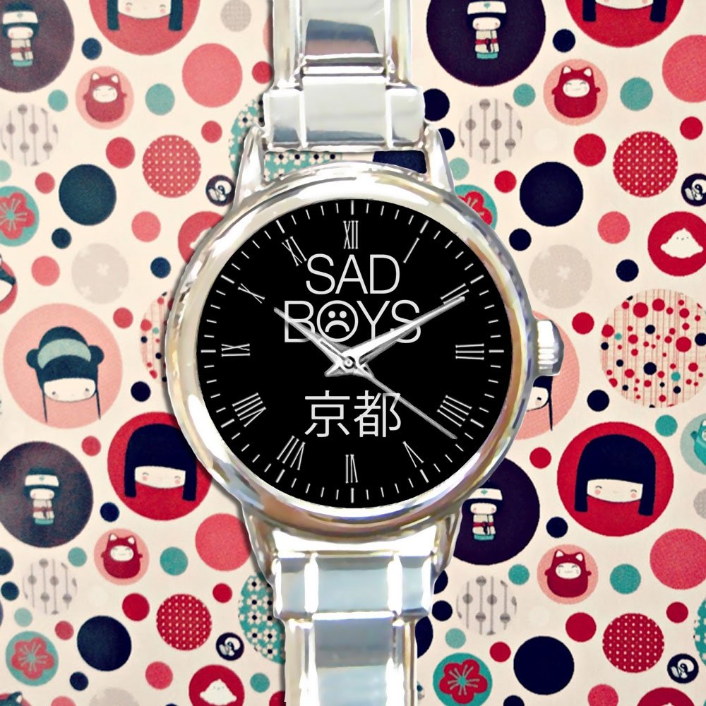 cute Sad Boys Yung Lean round charm watches stainless steel
