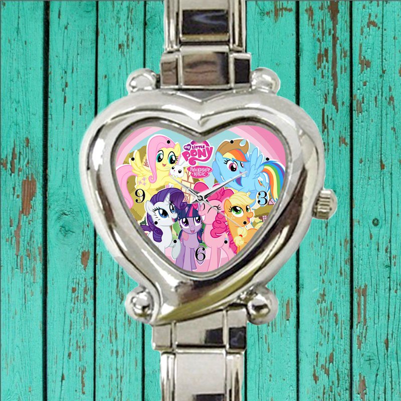 cute little pony friendship is magic cute heart charm watches stainless steel