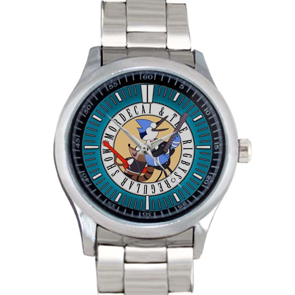 cool Regular Show Mordecai and Rigby oooohhh Stainless Steel Wristwatches