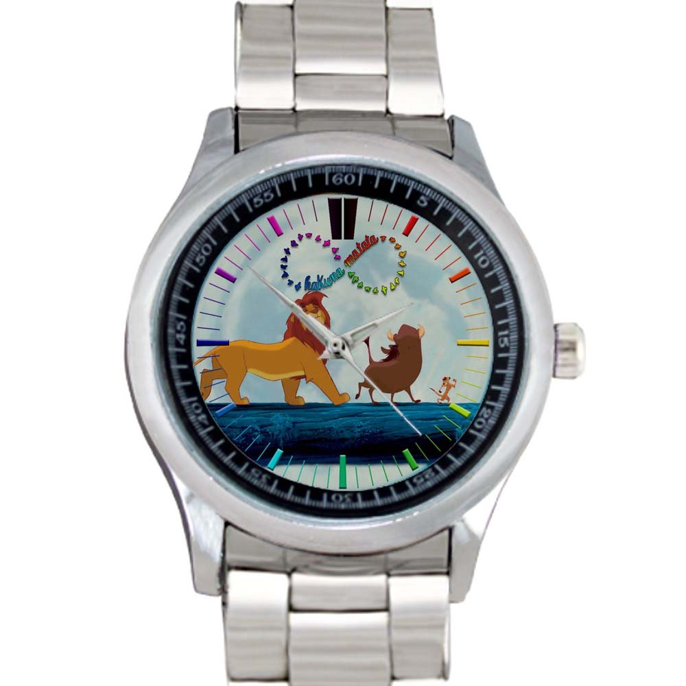 cool hakuna matata lion king simba Stainless Steel Wristwatches