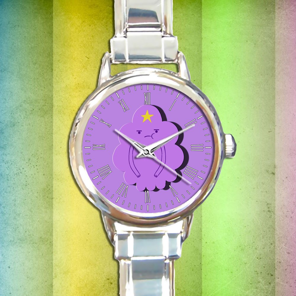 cute adventure time lumpy space round charm watches stainless steel
