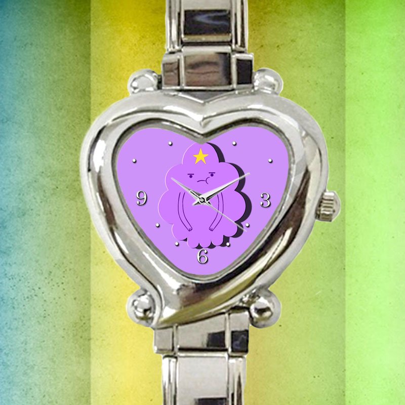 cute adventure time lumpy space heart charm watches stainless steel