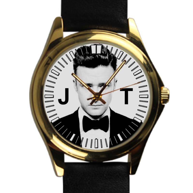 cool justin timberlake mirrors 20 I 20 leather gold Wristwatches