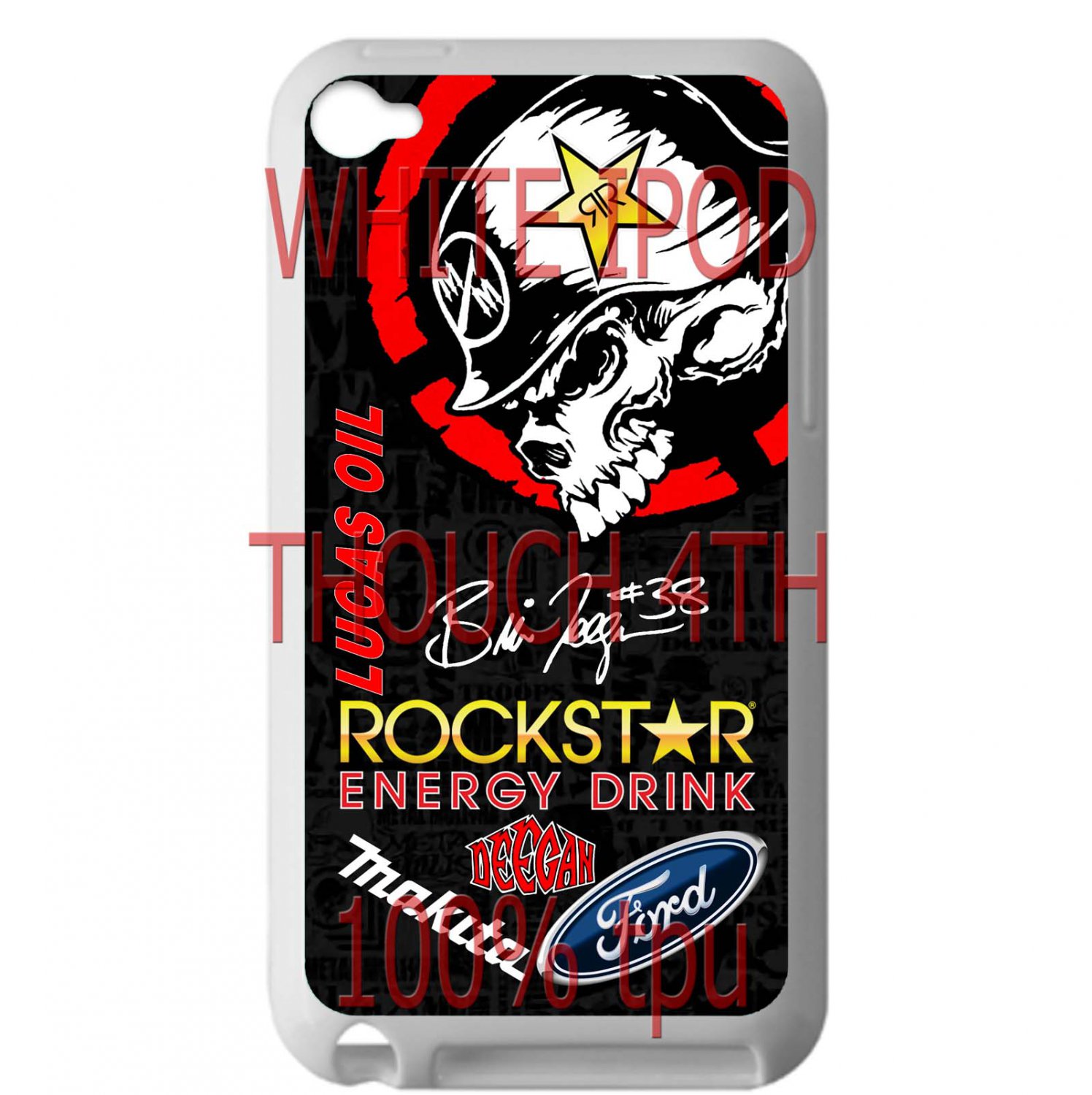brian deegan ford rally metal mulisha sign fit for ipod touch 4 white case cover