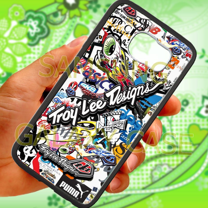 troy lee design stickerbomb motocross supercross fit for samsung galaxy S6 S 6 edge black case cover