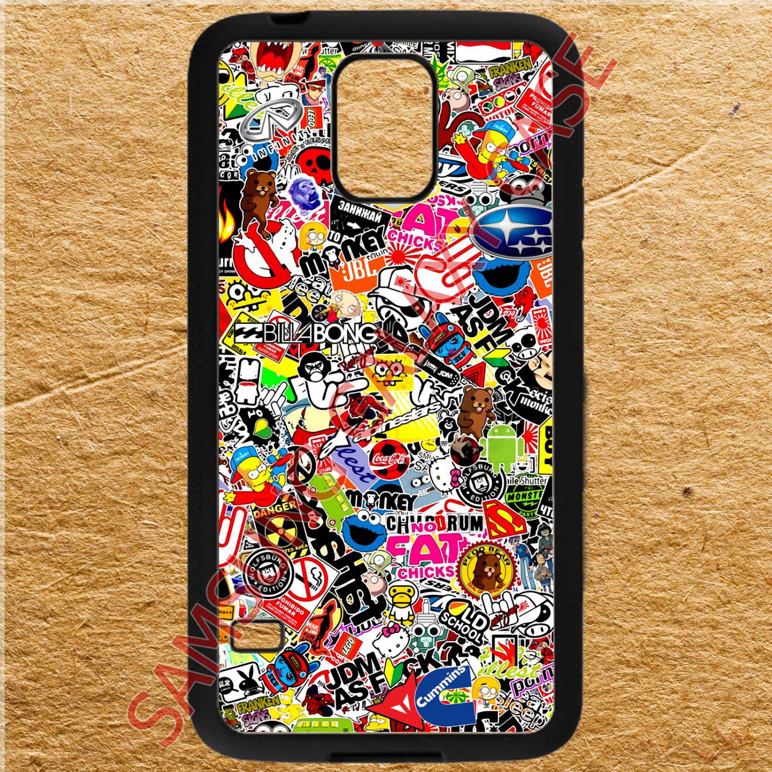 sticker bomb racing ghostbusters subaru fit for samsung galaxy note 4 black case cover