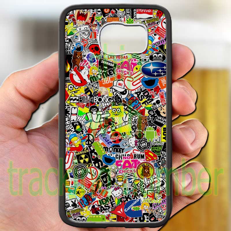 sticker bomb racing ghostbusters subaru fit for samsung galaxy S6 S 6 S VI edge black case cover