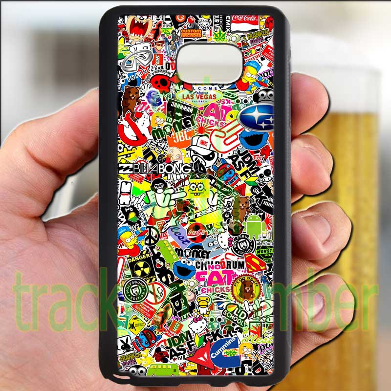 sticker bomb racing ghostbusters subaru fit for samsung galaxy S6 S 6 S VI edge+ black case cover