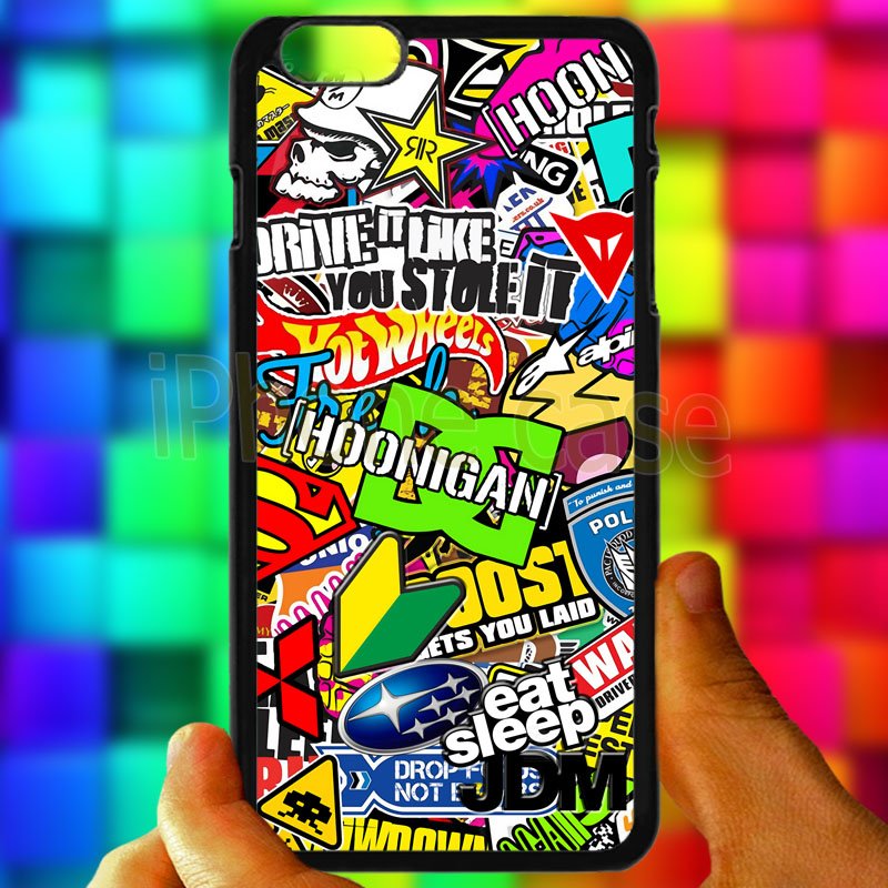 Eat Sleep JDM sticker bomb hoonigan subaru fit for iphone 6s plus black case cover