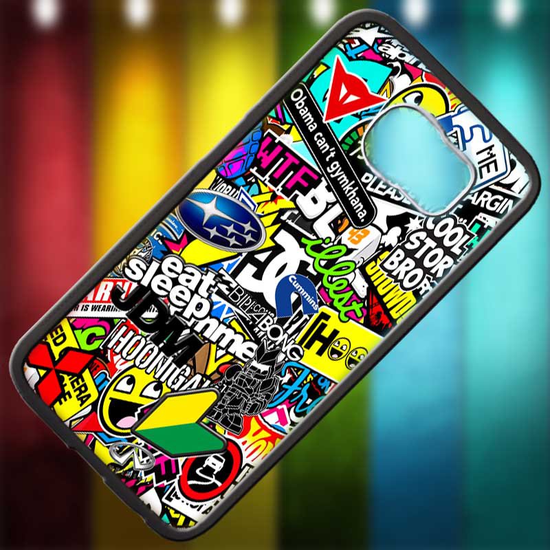 Eat Sleep JDM sticker bomb gymkhana illest subaru fit for samsung galaxy S6 edge black case cover