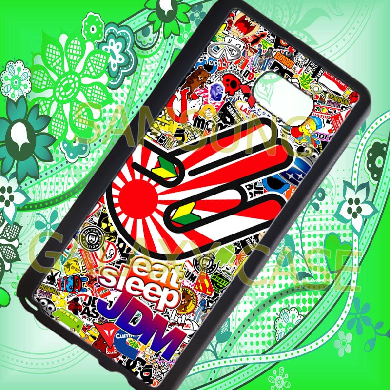 Eat Sleep JDM sticker bomb hand racing fit for samsung galaxy S6 S 6 S VI edge+ black case cover