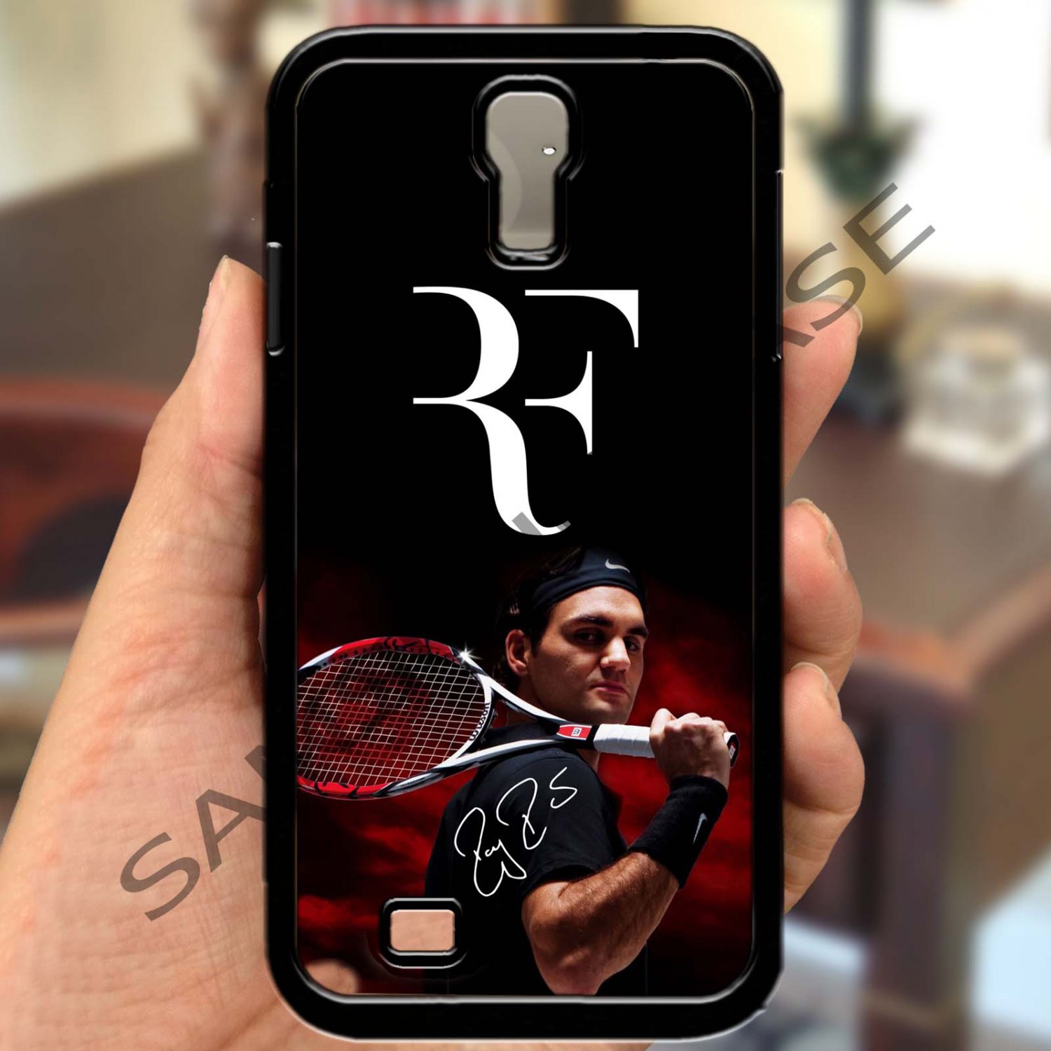 roger federer logo tennis signature fit for samsung galaxy S4 S 4 S IV black case cover