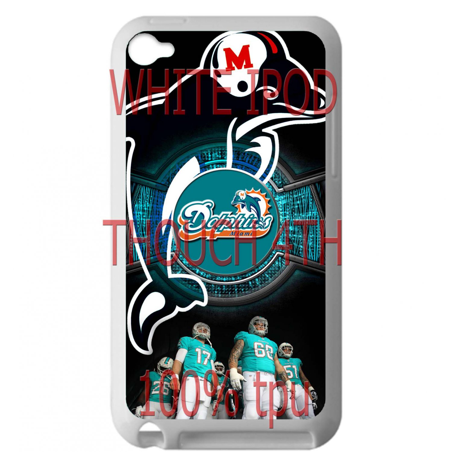 miami dolphins ryan tannehill fit for ipod touch 4 white case cover