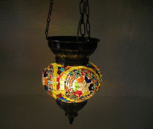 Colorful moroccan lantern mosaic hanging lamp light candle lampe mosaiqe hg 82