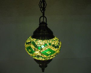 Electrical green mosaic hanging lamp glass candle holder lampe mosaique hg 101
