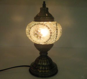 white mosaic glass table lamp tischlampe moroccan lantern lampe mosaique 03