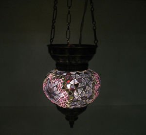 Moroccan lantern mosaic hanging lamp glass chandelier light lampe mosaiqe hng 41
