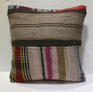 Antique Decorative Couch Throw Pillow Turkish Kilim Rustic Cushion 18'' (01)