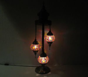 Red moroccan floor lamp mosaic light lampe mosaique glass candle holder 007