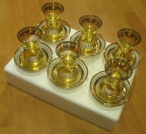 GOLD plated turkish tea set glasses ottoman cups glass mug hot tea glasses n 64