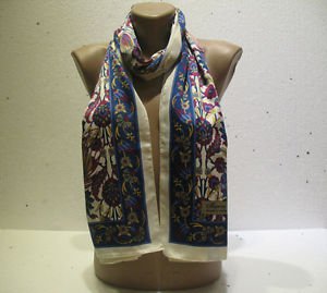 100 % silk scarf shawl vintage silk scarf handmade scarf soft light scarf m 28