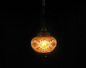 Orange mosaic hanging lamp türkische lampen moroccan lantern lampe mosaique 196