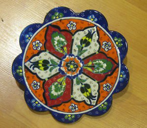 Hand made tile ceramic Pottery trivet for hot pots decoration or tea pots _ n 1