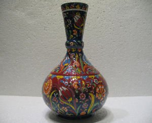 Turkish ceramic Handmade tile vase decorative art Ceramic vase hand painted v 3