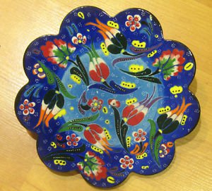 Hand made tile ceramic Pottery trivet for hot pots decoration or tea pots _ n 2