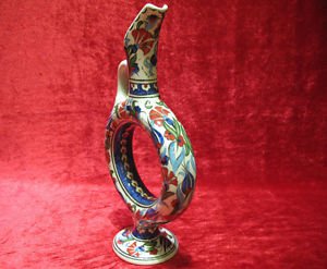 Turkish ceramic Handmade tile vase decorative art Ceramic vase hand painted v 16